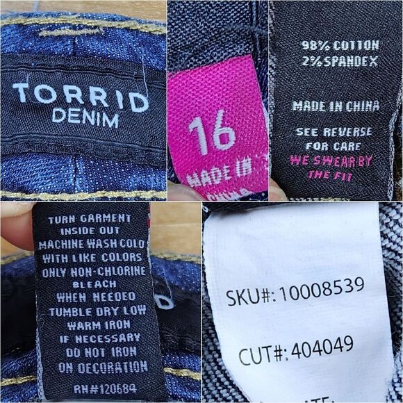 💇♀️Torrid Blue Denim Lightly Distressed Jeans Size 16 - Picture 10 of 11